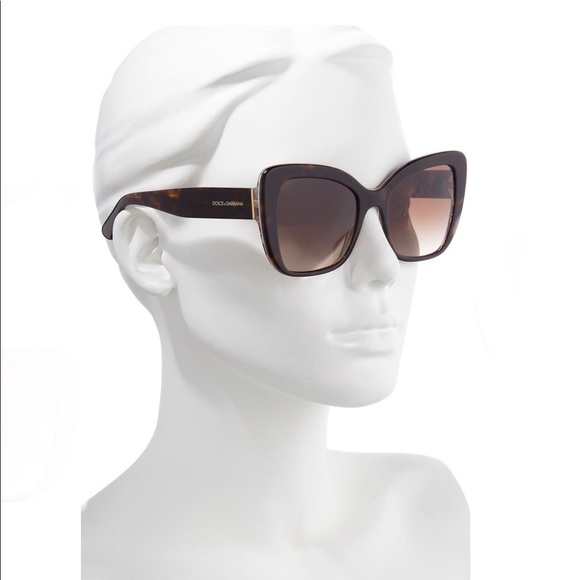 Dolce and Gabbana 54mm Gradient Butterfly Sunglasses Havana / Brown Gradient - Picture 3 of 15